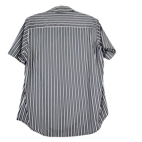 BUGATCHI Shirt Men's Large Comfort Stretch Short Sleeve Button Down Stripped Top - Picture 2 of 14